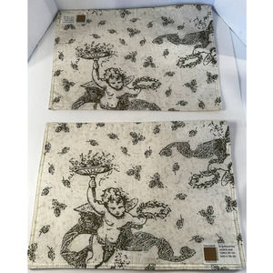 Placemats Tablewear by Marsha Blanke (2) New Golden Cherubs Polycotton Placemats